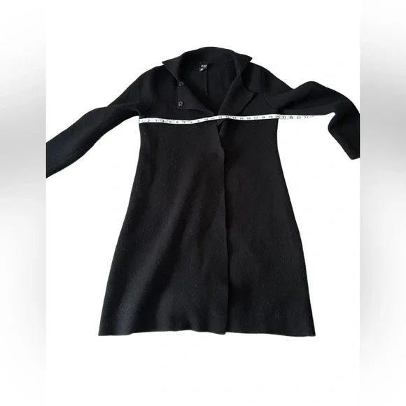 Eileen Fisher | Black Knit Wool Sweater Jacket - Picture 6 of 6